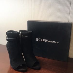 BCBG Cassia Open Toe Booties